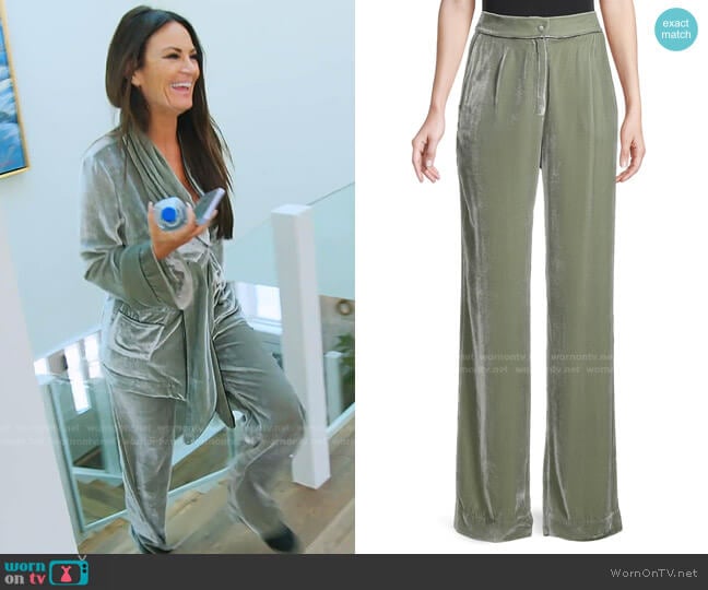 Sleeping with Jacques Velvet Pants worn by Lisa Barlow on The Real Housewives of Salt Lake City