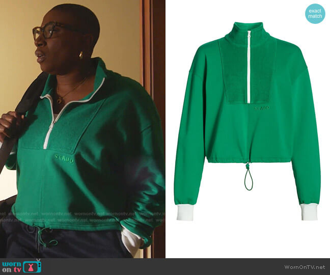 Staud Zip-Up Sweatshirt worn by Henrietta Wilson (Aisha Hinds) on 9-1-1