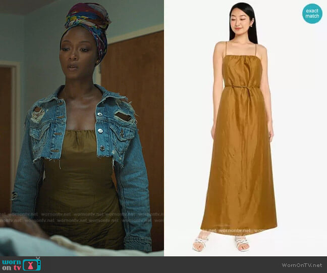 Banana Republic Strappy Shirred Maxi Dress worn by Angela Vaughn (Yaya DaCosta) on Our Kind of People