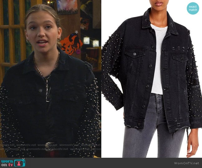 Sunset & Spring Embellished Denim Jacket worn by Presley (Jayden Bartels) on Side Hustle