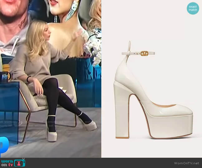 Valentino Tan-Go Platform Sandals worn by Morgan Stewart on E! News