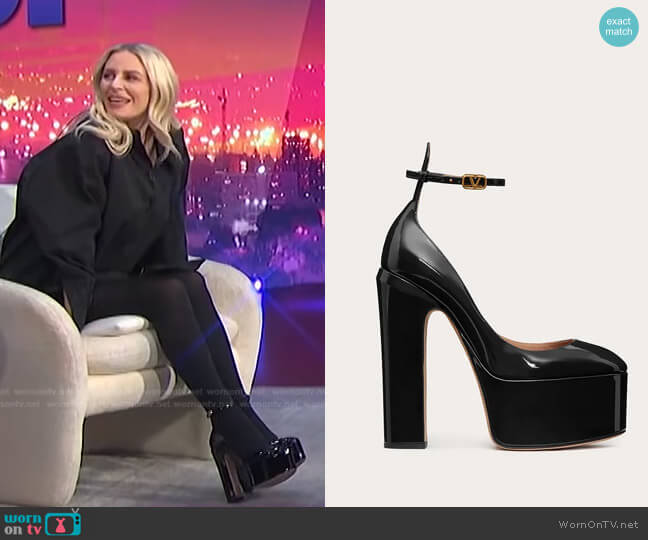 Valentino Tan-Go Platform Sandals worn by Morgan Stewart on E! News