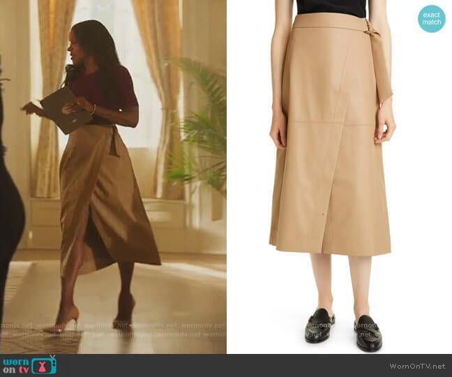 Ted Baker Wrap A-Line Skirt worn by Leah Franklin-Dupont (Nadine Ellis) on Our Kind of People