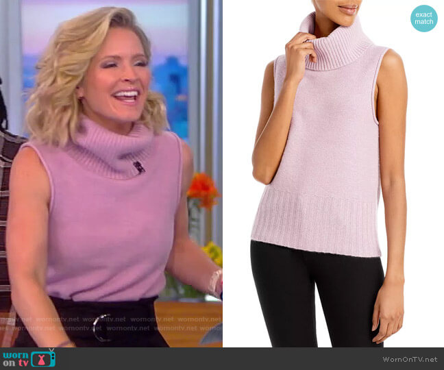 Theory Over Washed Turtleneck Cashmere Vest worn by Sara Haines on The View