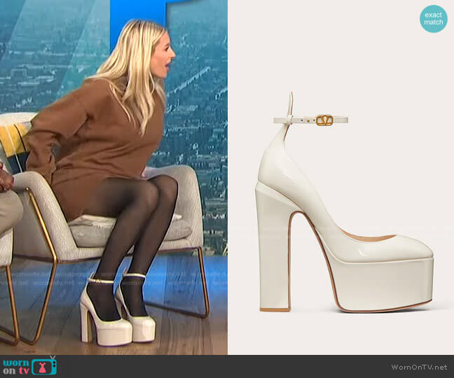 Valentino Tan-Go Platform Sandals worn by Morgan Stewart on E! News
