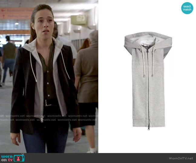 Veronica Beard Hooded Dickey worn by Kim Burgess (Marina Squerciati) on Chicago PD