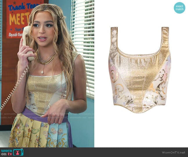Versace Jeans Couture Metallic Bustier Top