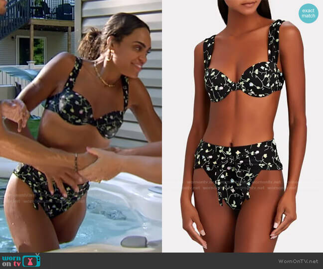 WeWoreWhat Claudia Floral Printed Bikini Top worn by Michelle Young on The Bachelorette