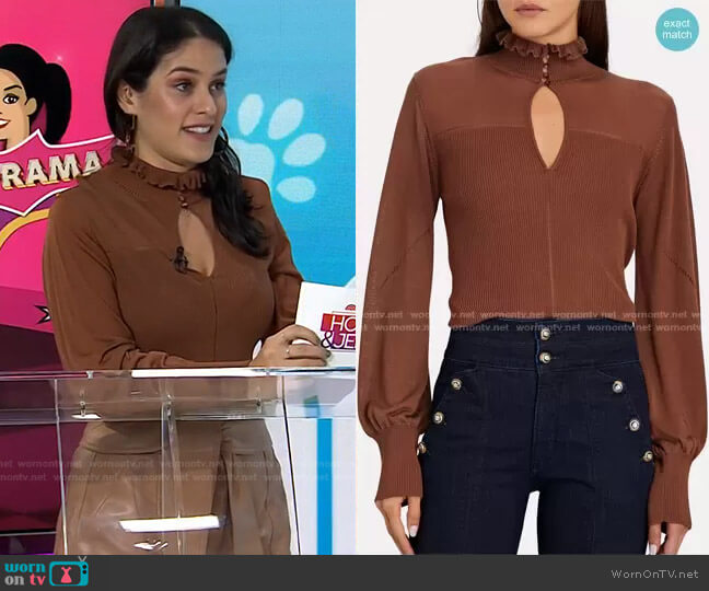 Nicholas Zoya Keyhole Knit Top worn by Donna Farizan on Today
