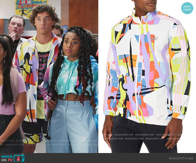 Adidas Love Unites Windbreaker worn by Jamie Spano (Belmont Cameli) on Saved By The Bell