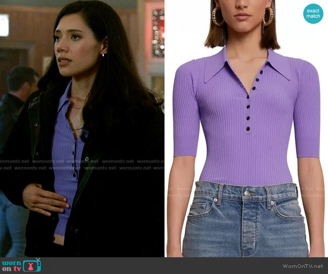 A.L.C. Amari Top worn by Violet Mikami (Hanako Greensmith) on Chicago Fire
