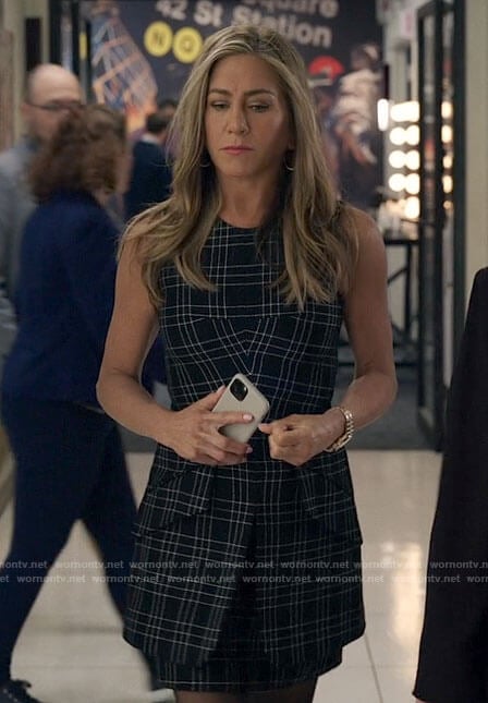 Alex’s black plaid dress on The Morning Show