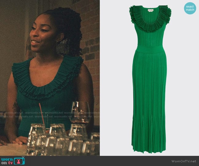 Alexander McQueen Scoop-Neck Ruffle-Trim Knit Dress worn by Mia (Jessica Williams) on Love Life