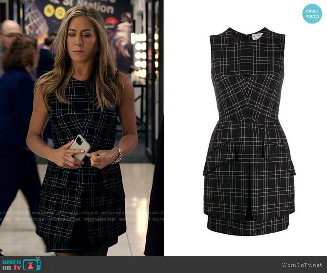 Alexander McQueen Check Pattern Sleeveless Dress worn by Alex Levy (Jennifer Aniston) on The Morning Show