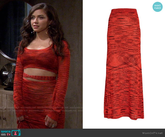 Alexis Monse Space Dyed Knit Maxi Skirt worn by Ciara Brady (Victoria Konefal) on Days of our Lives