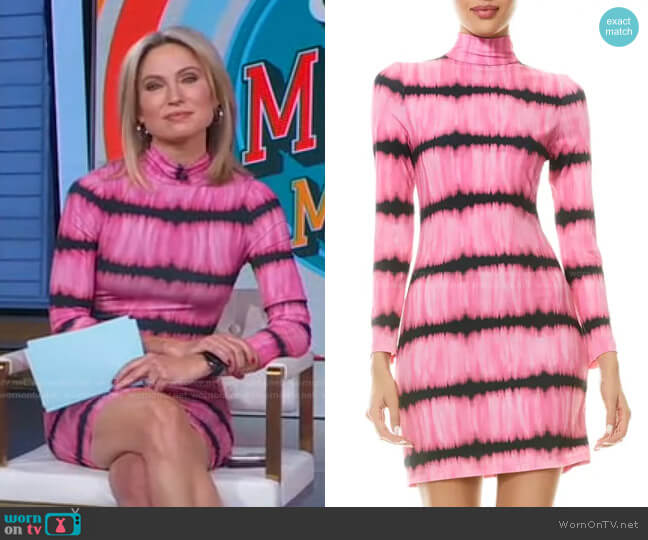 Alice + Olivia Delora Tie Dye Body-Con Dress worn by Amy Robach on Good Morning America