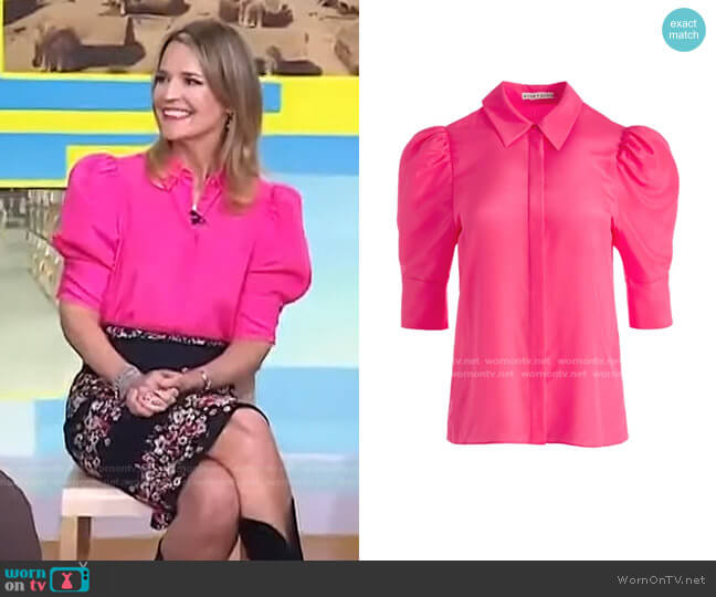 Alice + Olivia Willa Blouse worn by Savannah Guthrie on Today