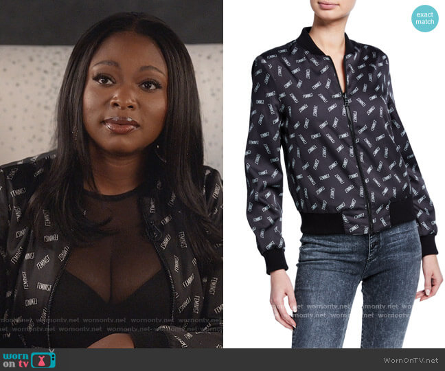 Alice + Olivia Lonnie Reversible Feminist worn by Jill (Naturi Naughton) on Queens