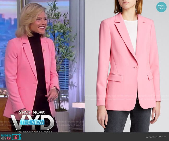 Alice + Olivia Macey Notched-Collar Fitted Blazer worn by Sara Haines on The View
