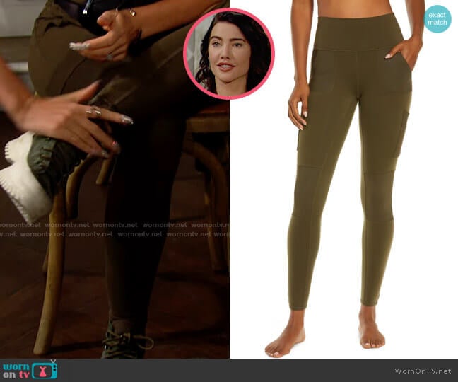 Alo Yoga High Waist Cargo Leggings worn by Steffy Forrester (Jacqueline MacInnes Wood) on The Bold and the Beautiful