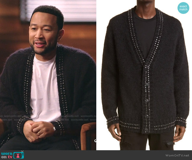 Amiri Crystal Embellished Cashmere Cardigan