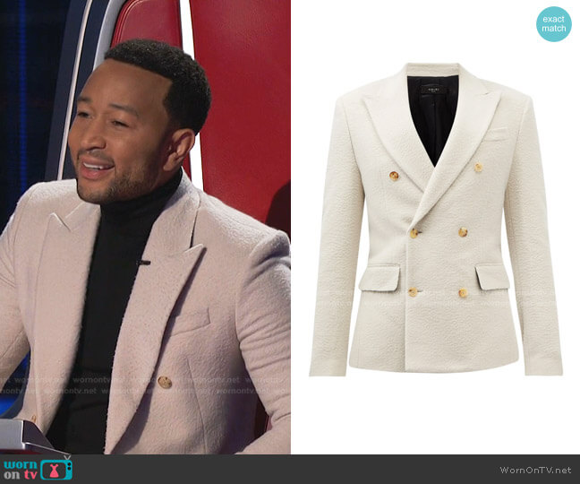 Amiri Double-Breasted Felted-Wool Blend Suit Jacket