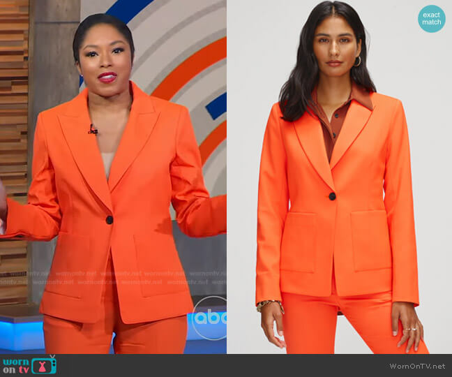 Argent Patch Pocket Blazer in Seasonless Wool worn by Alicia Quarles on Good Morning America
