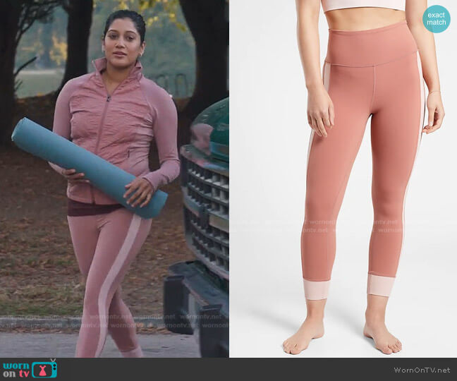 Athleta Elation Rib Trim 7/8 Tight worn by Padma (Aneesha Joshi) on The Resident
