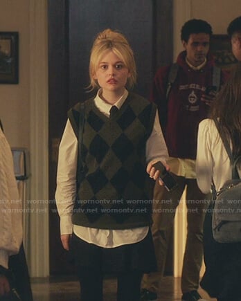Audrey’s green argyle knit vest on Gossip Girl