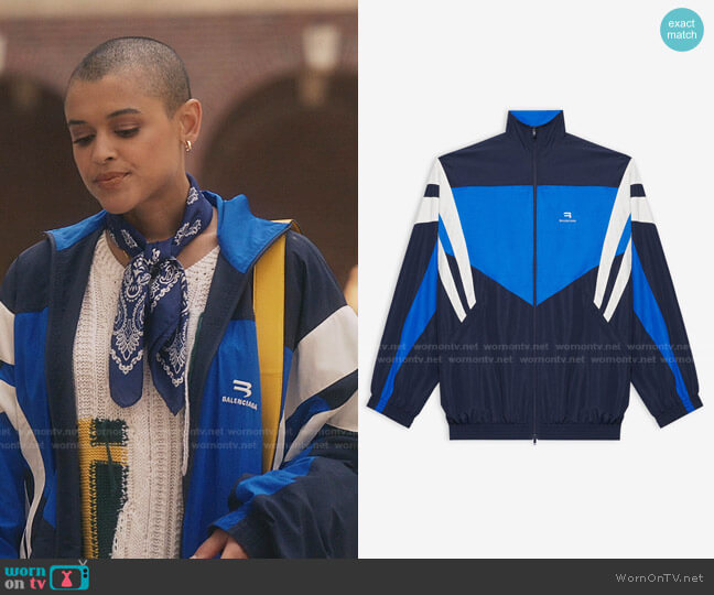 Balenciaga Oversized Track Jacket worn by Julien Calloway (Jordan Alexander) on Gossip Girl