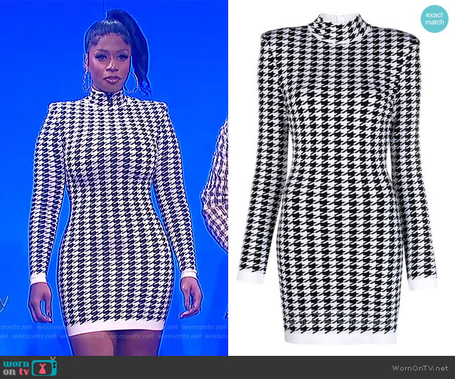 Balmain Houndstooth Knit Dress