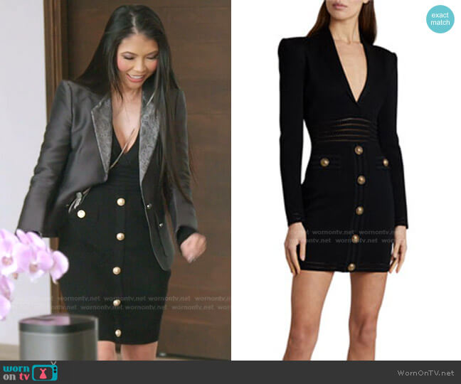 Balmain V Neckline Dress worn by Jennie Nguyen on The Real Housewives of Salt Lake City