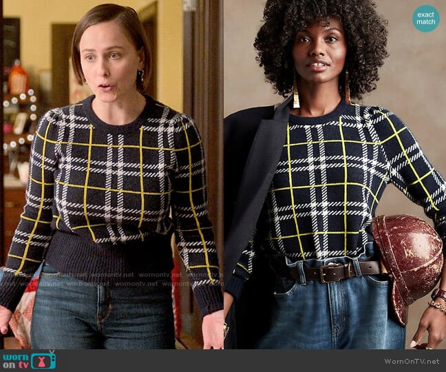 Banana Republic Aire Puff-Sleeve Sweater worn by Kimberly Finkle (Pauline Chalamet) on The Sex Lives of College Girls