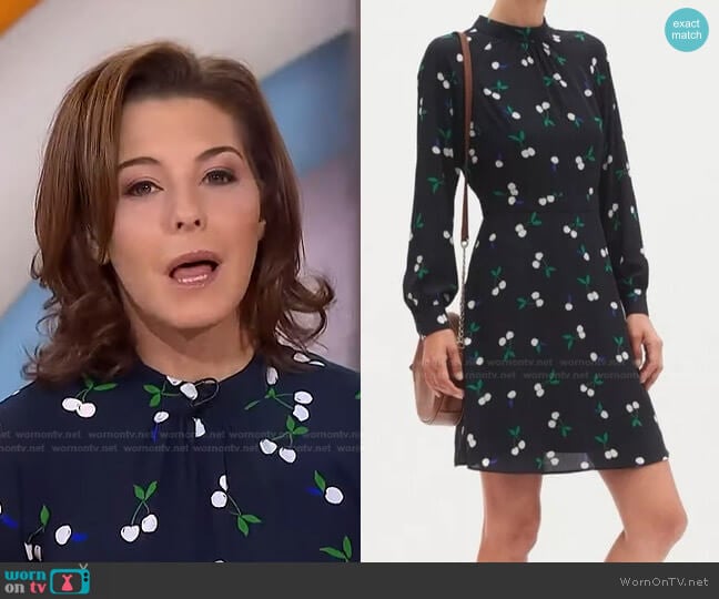 Banana Republic Cherry Print Blouson Sleeve Dress