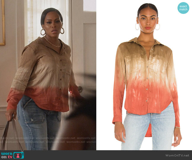 Bella Dahl Flowy Button Down worn by Brianna (Eve) on Queens