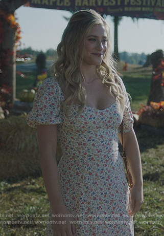 Betty’s white floral print dress on Riverdale