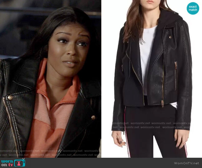 Blank NYC Meant to Be Moto Jacket with Removable Hood worn by Ryan Wilder (Javicia Leslie) on Batwoman