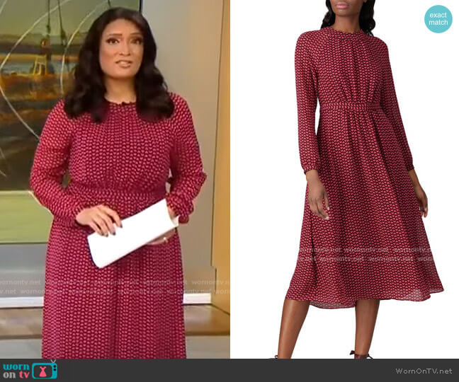 Boden Heart Printed Dress worn by Elaine Quijano on CBS Mornings