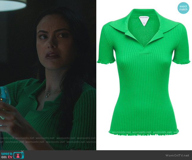 Bottega Veneta Ribbed Polo Cotton Sweater worn by Veronica Lodge (Camila Mendes) on Riverdale