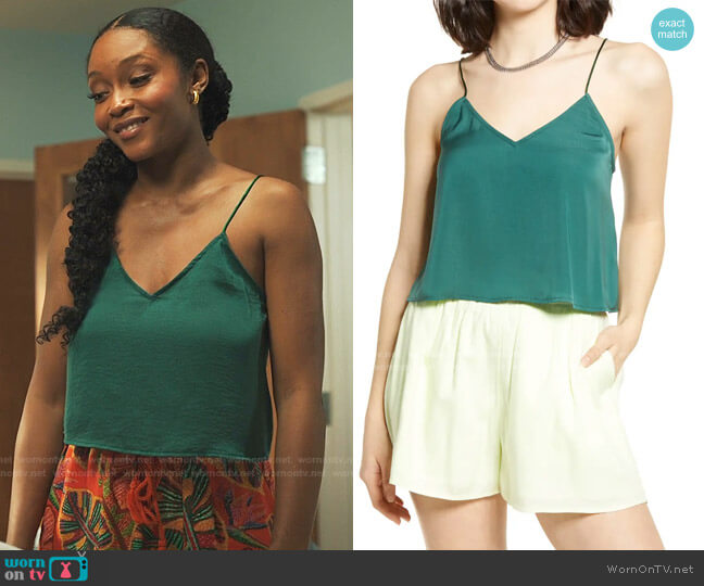 Bp. Crop Satin Camisole worn by Angela Vaughn (Yaya DaCosta) on Our Kind of People