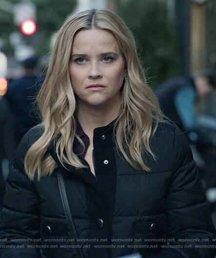 Bradley’s black puffer jacket on The Morning Show
