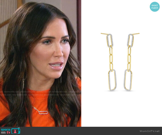 Brevani Diamond Paperclip Link Earrings worn by Kaitlyn Bristowe on The Bachelorette