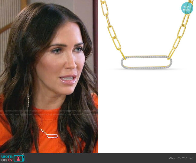 Brevani Diamond Paperclip Link Necklace worn by Kaitlyn Bristowe on The Bachelorette