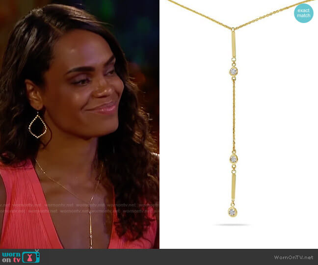 Brevani Lariat Bezel Necklace worn by Michelle Young on The Bachelorette