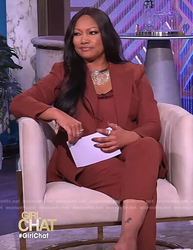 Garcelle’s brown blazer and pants on The Real