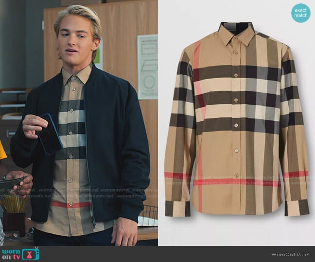 Burberry Somerton Check Shirt worn by Mac Morris (Mitchell Hoog) on Saved By The Bell