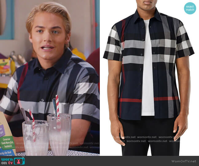 Burberry Somerton Check Short-Sleeve Sport Shirt worn by Mac Morris (Mitchell Hoog) on Saved By The Bell