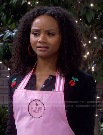 Chanel’s black cherry embroidered cardigan on Days of our Lives