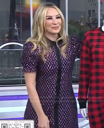 Chassie’s metallic zig-zag shirtdress on Today