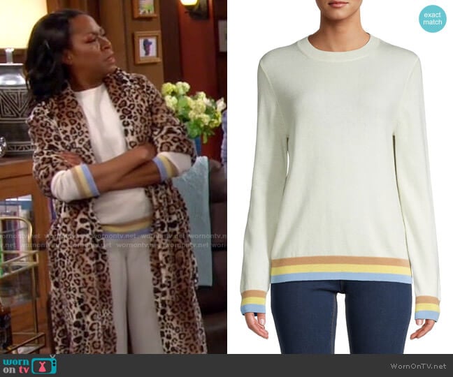 Chinti & Parker Striped Wool & Cashmere Sweater worn by Tina Butler (Tichina Arnold) on The Neighborhood